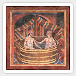 Medieval Bathers Sticker